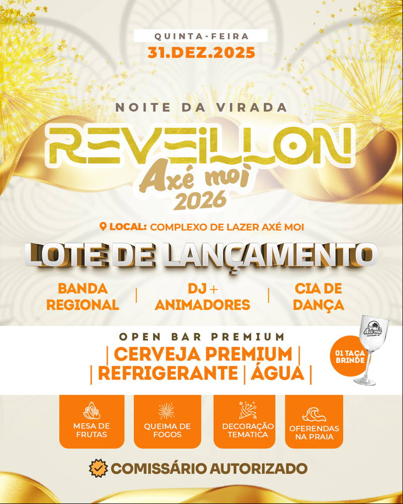 Ingressos para o Réveillon Porto Seguro 2025/2026 no Axé Moi