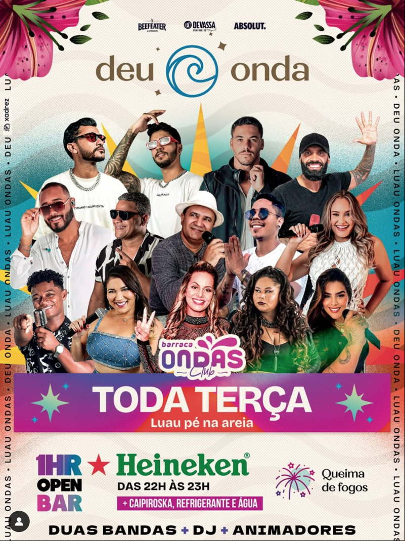 Cartaz  - Barraca Ondas - BR-367, n°756 - Praia de Taperapuan, Terça-feira 17 de Junho de 2025